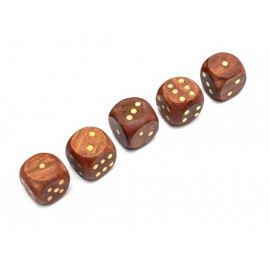 Set 5 Holz Würfel W6 RPG Poker