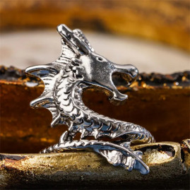 Silberner Ring Drachen...