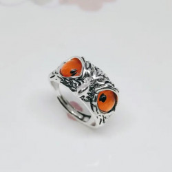 Silberner Ring Eulen Zorn...