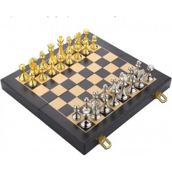 Luxus-Set Metall-Schach +...