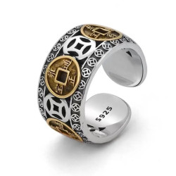 Goldener Ring Glücksmünze...
