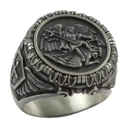 Silberner Stahlring Ring...