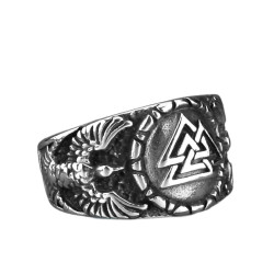 Silberner Ring Valknut LARP