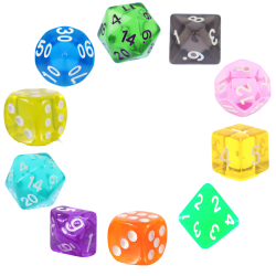 SET 10 RPG WÜRFEL W4 W6 W8...