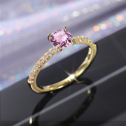 GOLDENER RING ROSA BRILLANT...